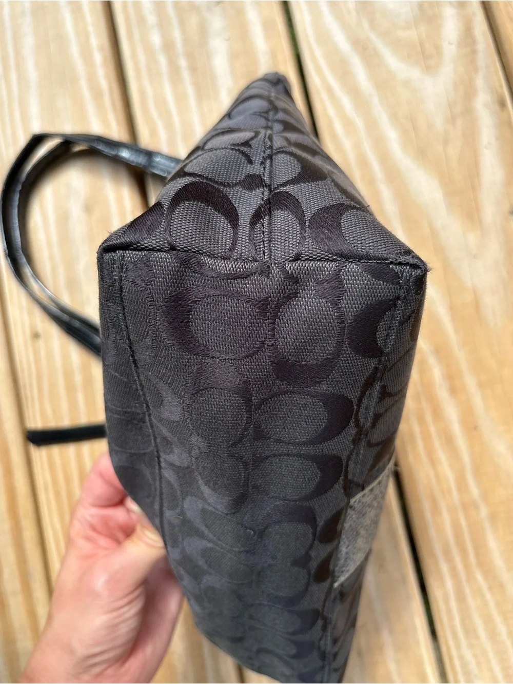 Coach Signature Python Stripe Black Purse